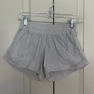 White lululemon hotty hot shorts 4 inch